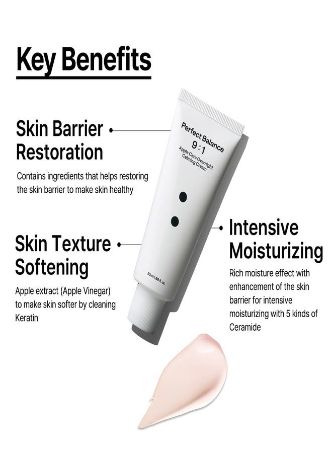 B.LAB B:Lab Apple Cera Overnight Calming Cream 50 ml | 2% Ceramide NP (20,000 ppm) + Apple Vinegar | Barrier-Repair Night Moisturizer for Red & Dehydrated Skin | 1.69 fl oz - Image 2